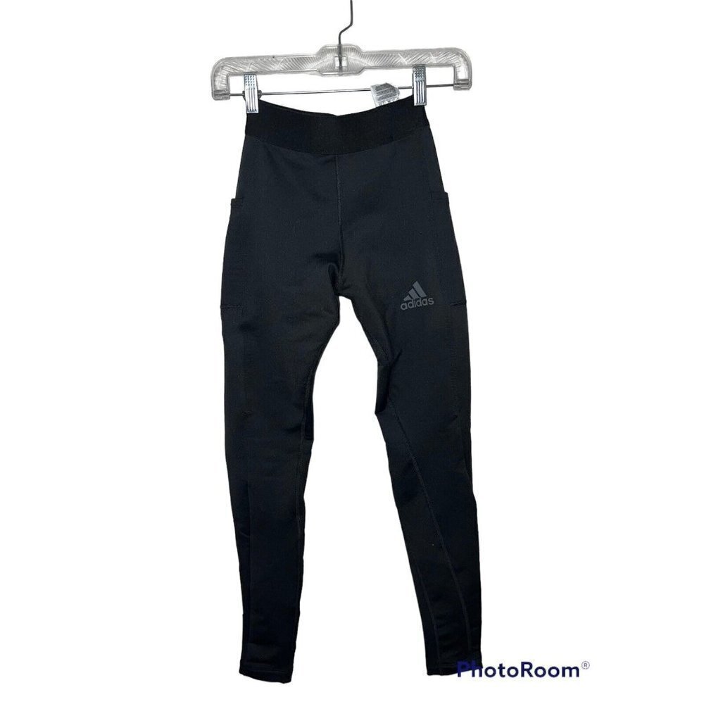 Adidas Cold Ready Leggings NWTS Size Small Black Side Pockets XS New C1 - Picture 2 of 7
